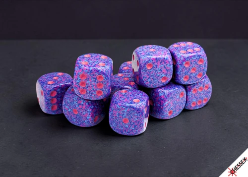 Speckled Purple Passion - zestaw kości k6 16mm (12 kości)