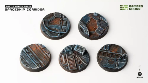 Gamers Grass: Spaceship Corridor Bases, Round 40mm 